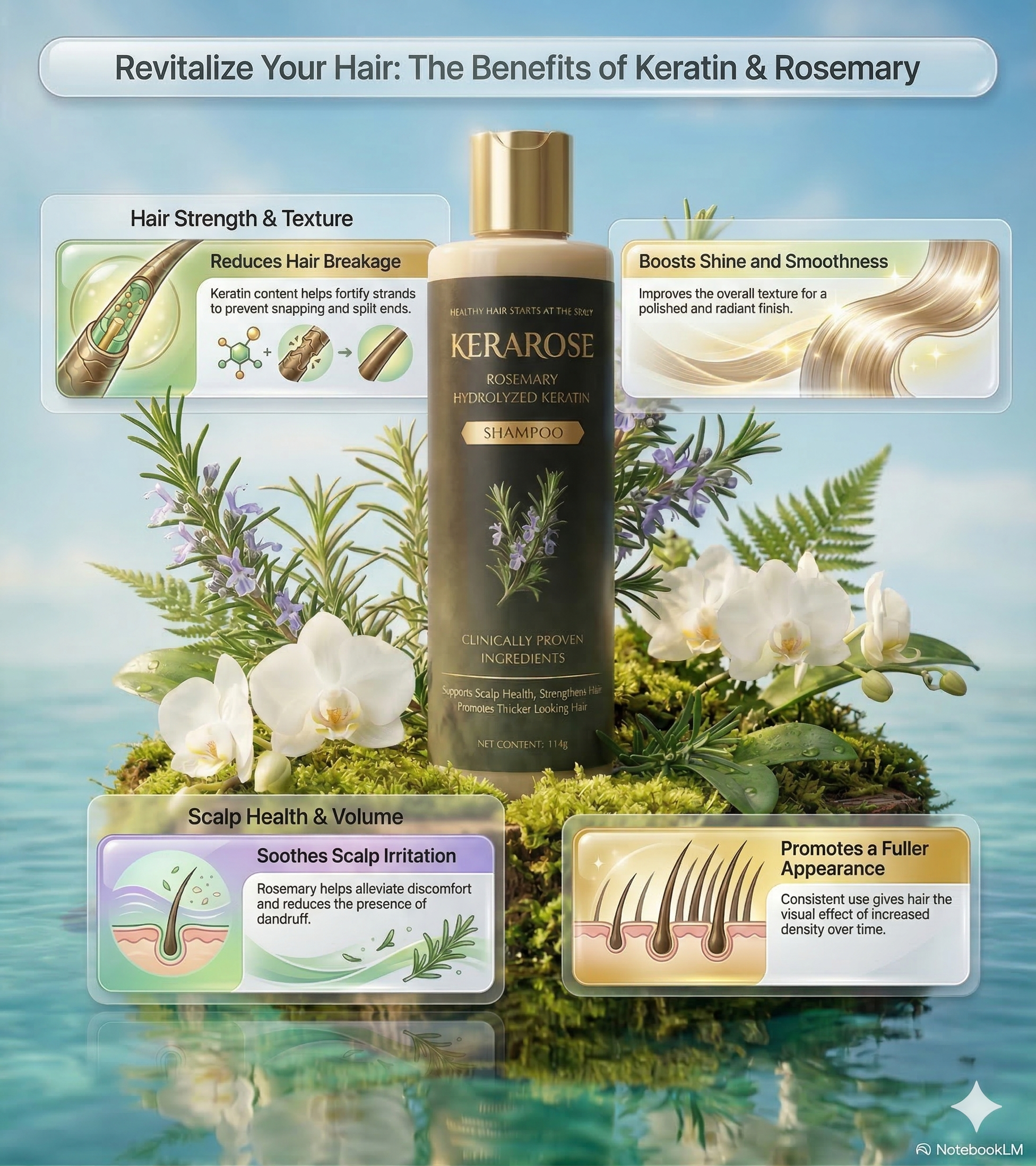 Kerarose Rosemary Hydrolyzed Keratin Shampoo